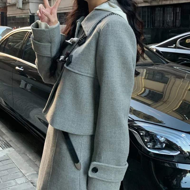 Elegant 2 Piece Dress Set Women Long Sleeve Chic Coat +Casual Skirt 2023 Winter Office Lady Party Korean Style Suits Streetwear