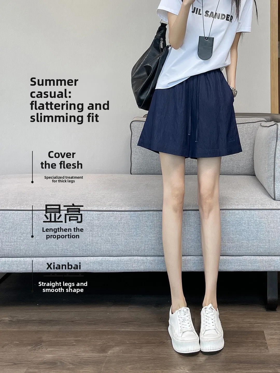 Ice Silk Qui Dry Sports orts femmes en plein air été mince nouvelle course petite taille minceur t-quarts longueur pantalons chauds