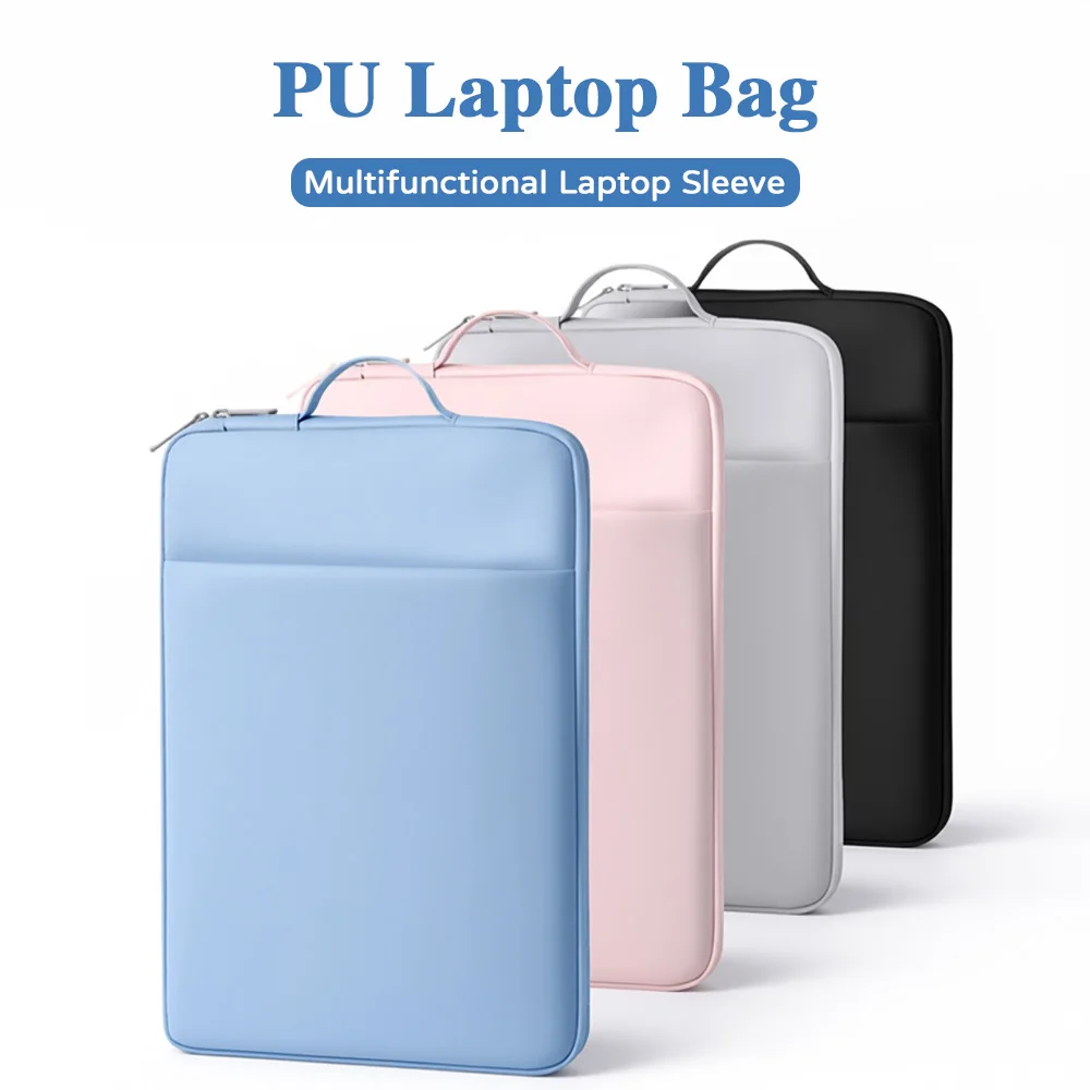 Waterproof PU Laptop Sleeve 11.6‑15.6 Inch Shockproof Notebook Carrying Bag with Multi‑Pocket Hand‑held Protective Case New 2026