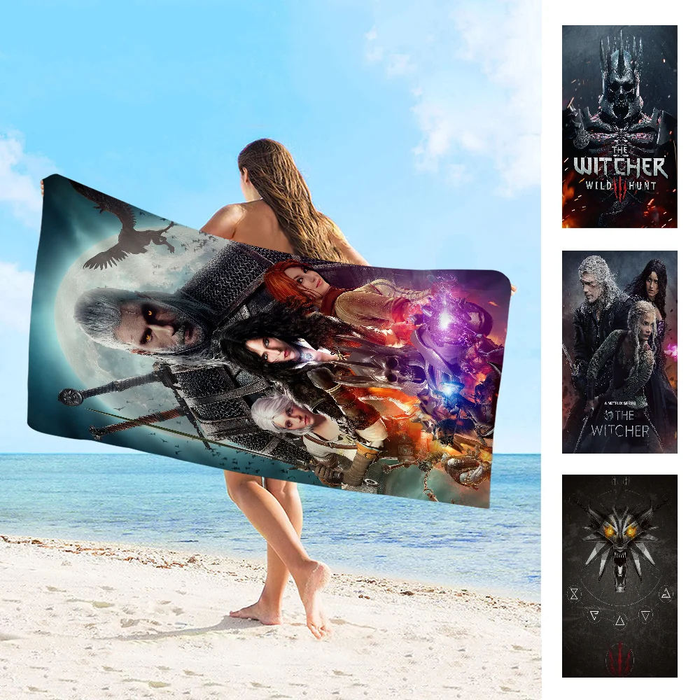 Hot-The-W-Witcher-Game Anime Beach Swimming Towel Soft Absorbent Washcloth Children's Gifts For Kids Travel Camping Gym