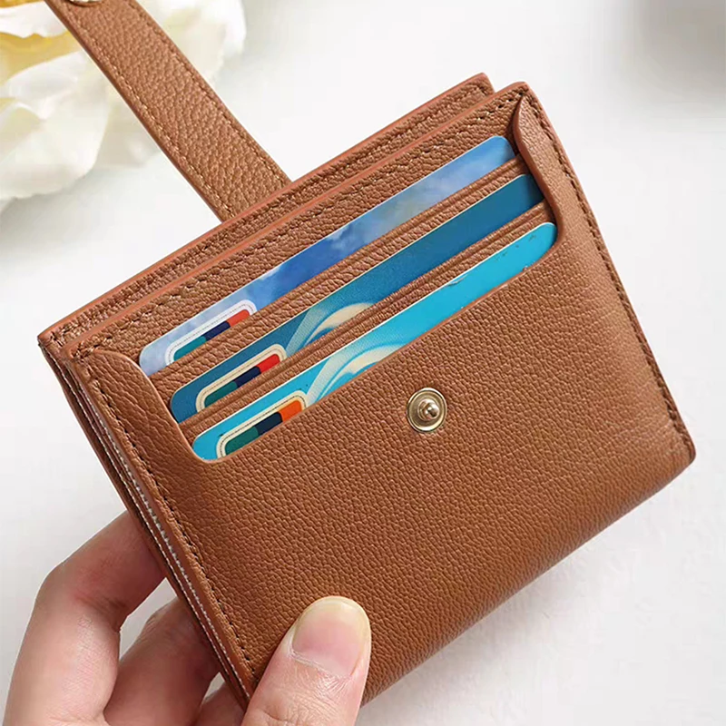 Genuine Leather Fashion Card Holder Luxury Brand Casual Portable Card Wallet For Woman Custom Name Folding Business Coin Purse