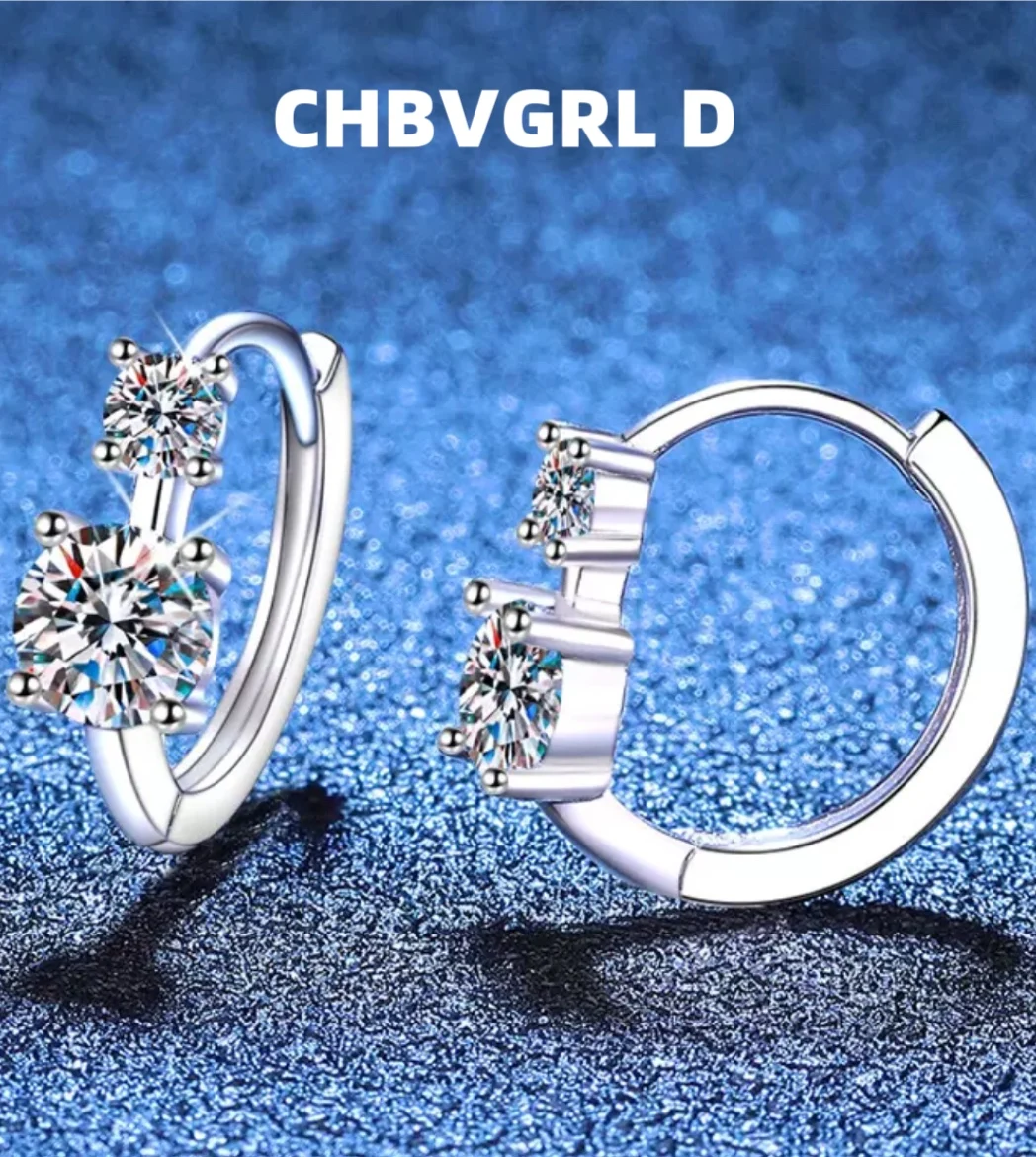 

[Sweet] Moissanite earrings in hot sale, S925 four claws with sparkling diamonds, ear clips, ear rings, luxurious design, 2025