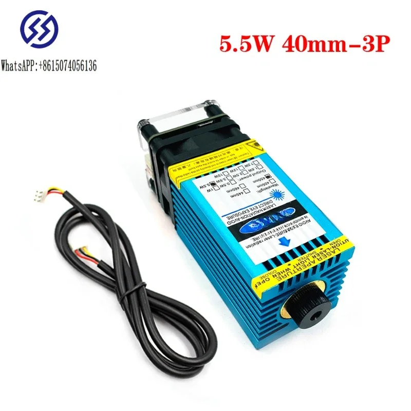 5500mw high-power laser head D-IY engraving machine accessories 12V blue laser module focusing laser