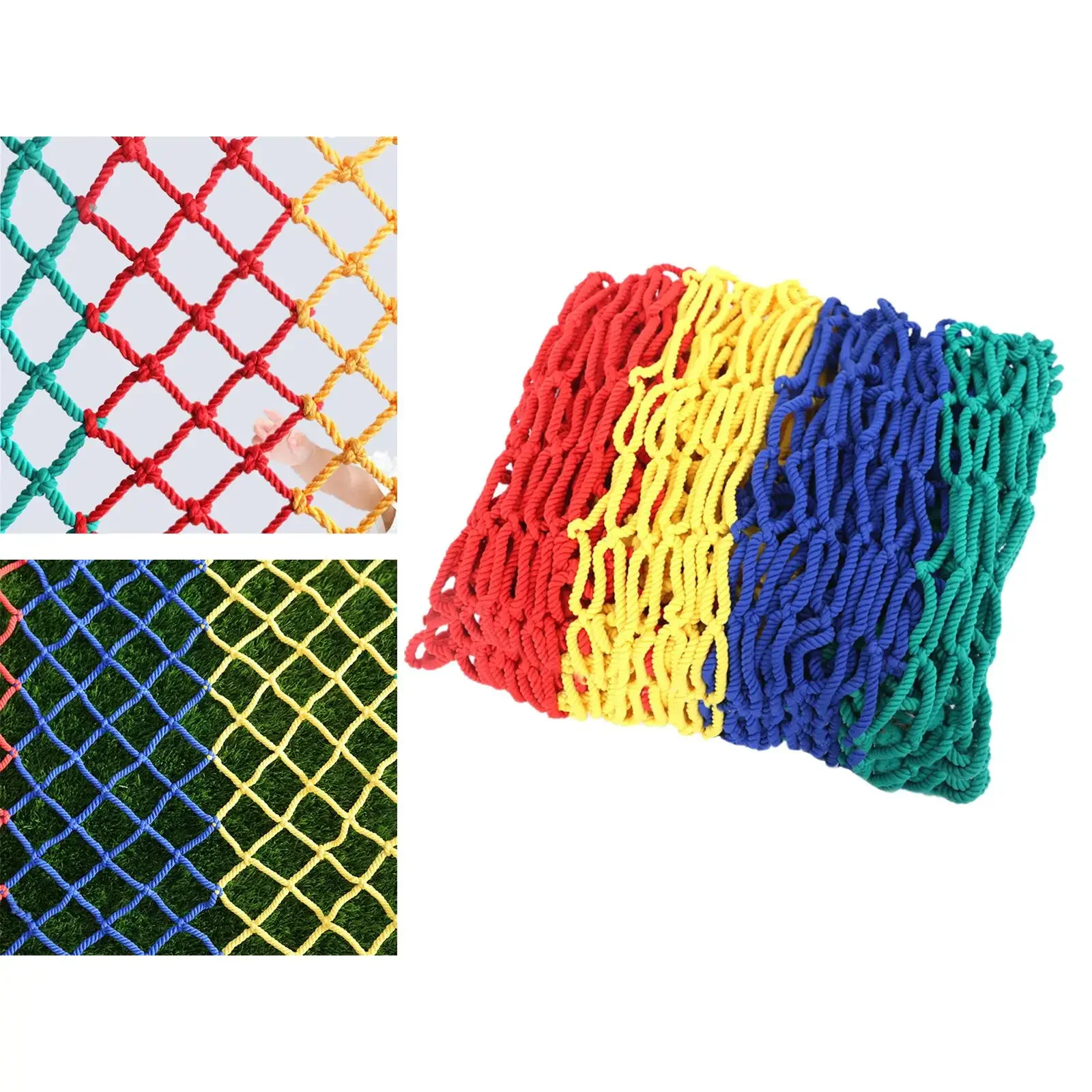 Colorful Strong Knot Rope Netting, Durable Outdoor Garden Patio Decorative Netting, Pea and Bean Plant Support Climbing Netting,