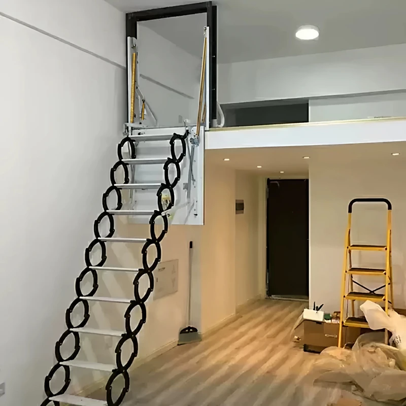 Side Loft Telescopic Stairs Electric Household Folding Lifting Duplex Villa Invisible Stretching Ladder Stretching Ladder