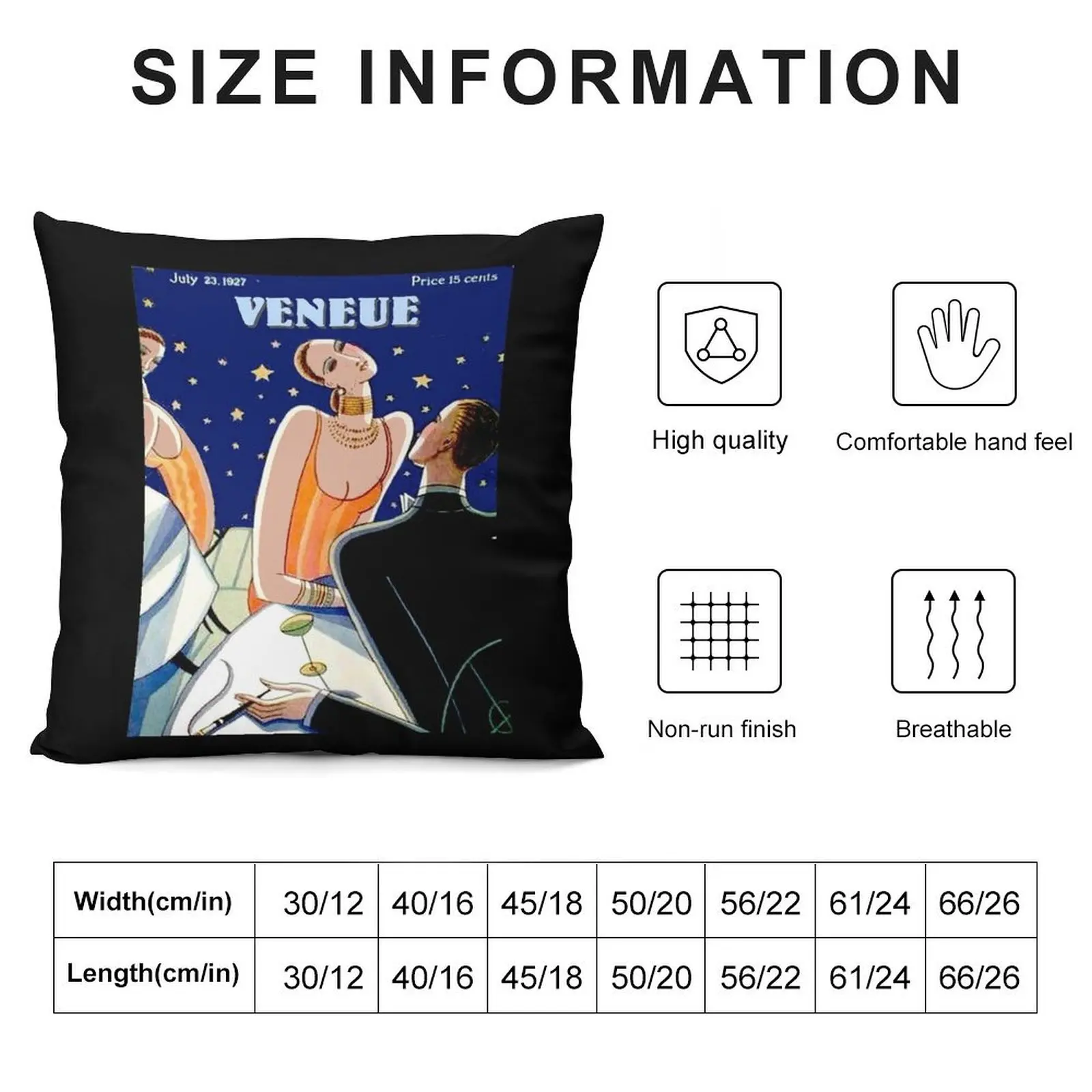 : Vintage Veneue 1929 Magazine Flapper Advertising Print Throw Pillow Luxury Sofa Cushions Couch Cushions pillow