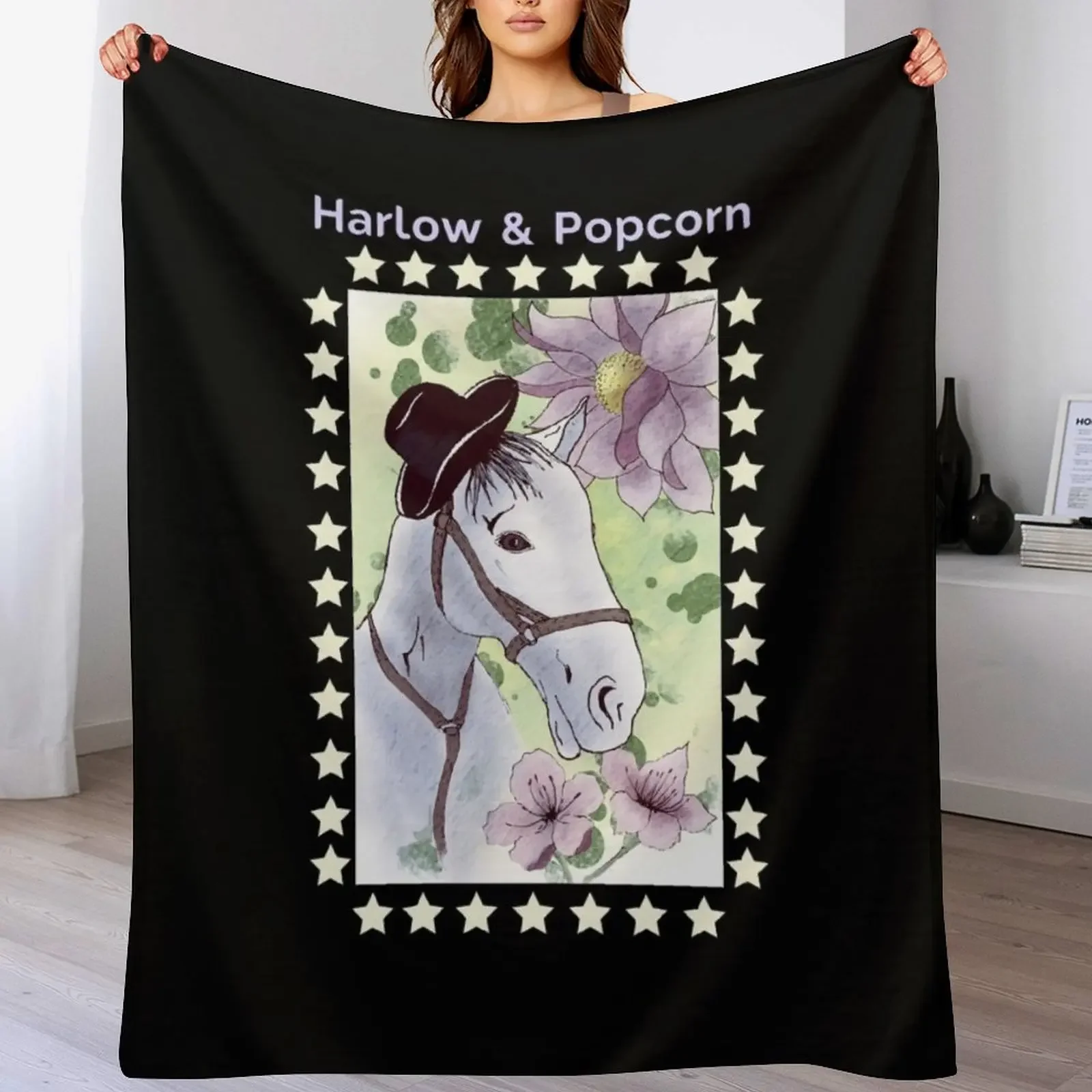 

Harlow And Popcorn Throw Blanket Summer Beddings Quilt cosplay anime Fashion Sofas Blankets