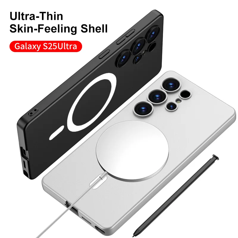 حافظة شحن لاسلكية مغناطيسية رفيعة للغاية وشفافة للغاية على الجلد لهاتف سامسونج جالاكسي S25 فائقة الأداء بتكلفة ممتازة #5