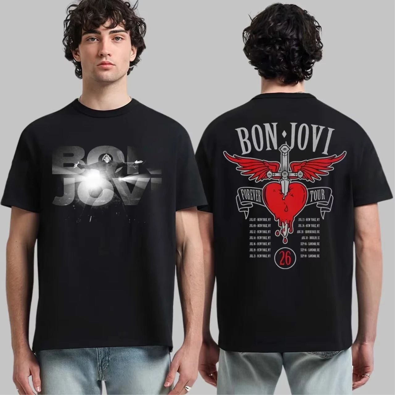 Bon Jovi Oversized Unisex T-shirt Streetwear Trendy Cotton New Model personality Clothes Y2k Short Sleeves soft high quality tee