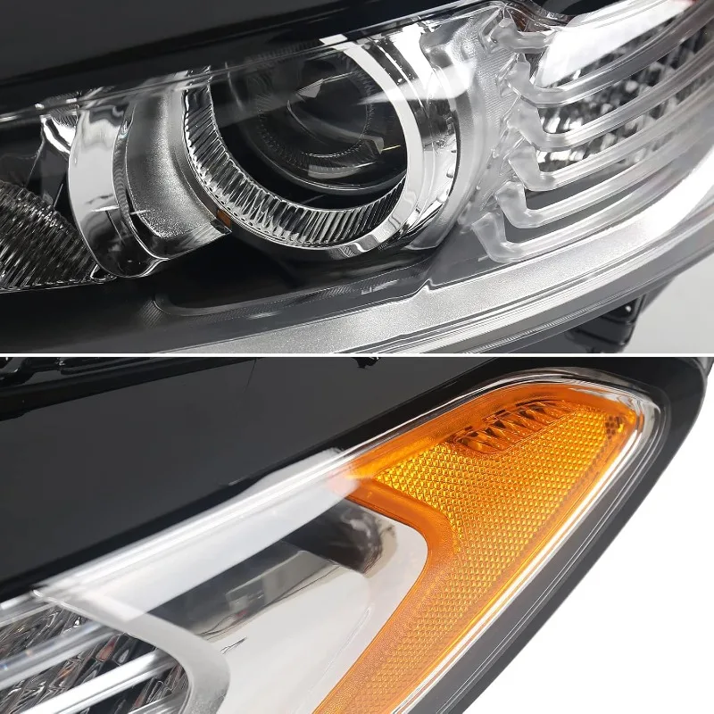 ل الانصهار مجموعة مصابيح أمامية 2013 2014 2015 2016 جهاز عرض هالوجين كشافات استبدال الإسكان الأسود واضح عدسة Hea