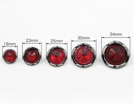 10pcs/lot Size:18-30mm Stylish Resin Rhinestone Red Buttons for Overcoat Steepletop Design Round Button Garment (ss-7606)