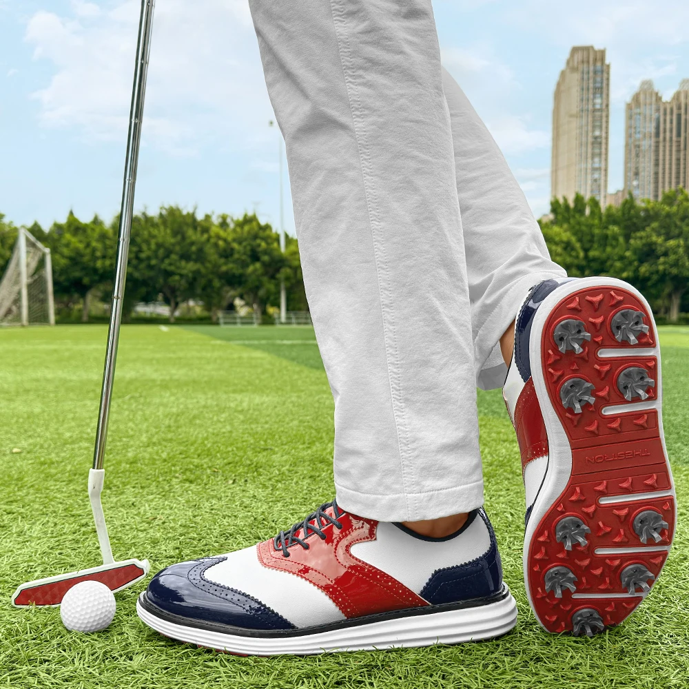 Fashionable Golf Shoes for Men, Outdoor Fitness and Leisure Walking Shoes, Comfortable Grass Training Golf Shoes