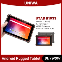 UNIWA UTAB R1033 4GB de RAM 64GB ROM 4G Telefone 10.1 Polegada Octa core IP67 Luz Solar Android Rugged Tablet PC