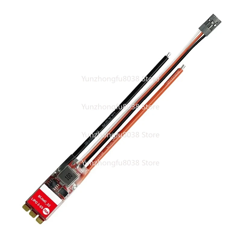 High Durability 2-6s Lipo Mini Size 70A BLheli_32 FPV Racing Brushless ESC and BEC and Cables for RC Drone