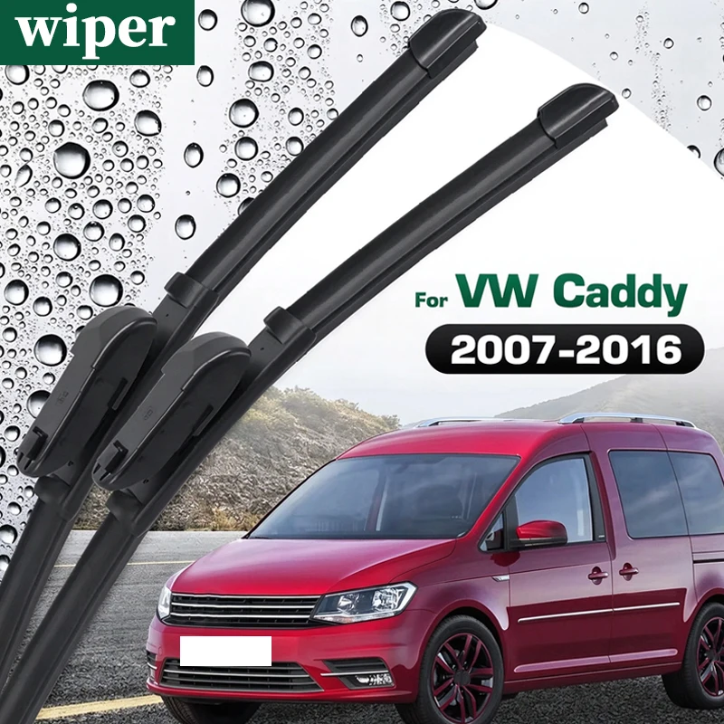 Rubber Front Wiper Blades Set For Volkswagen Caddy MK3 2007 - 2016 Windshield Windscreen Window Brush