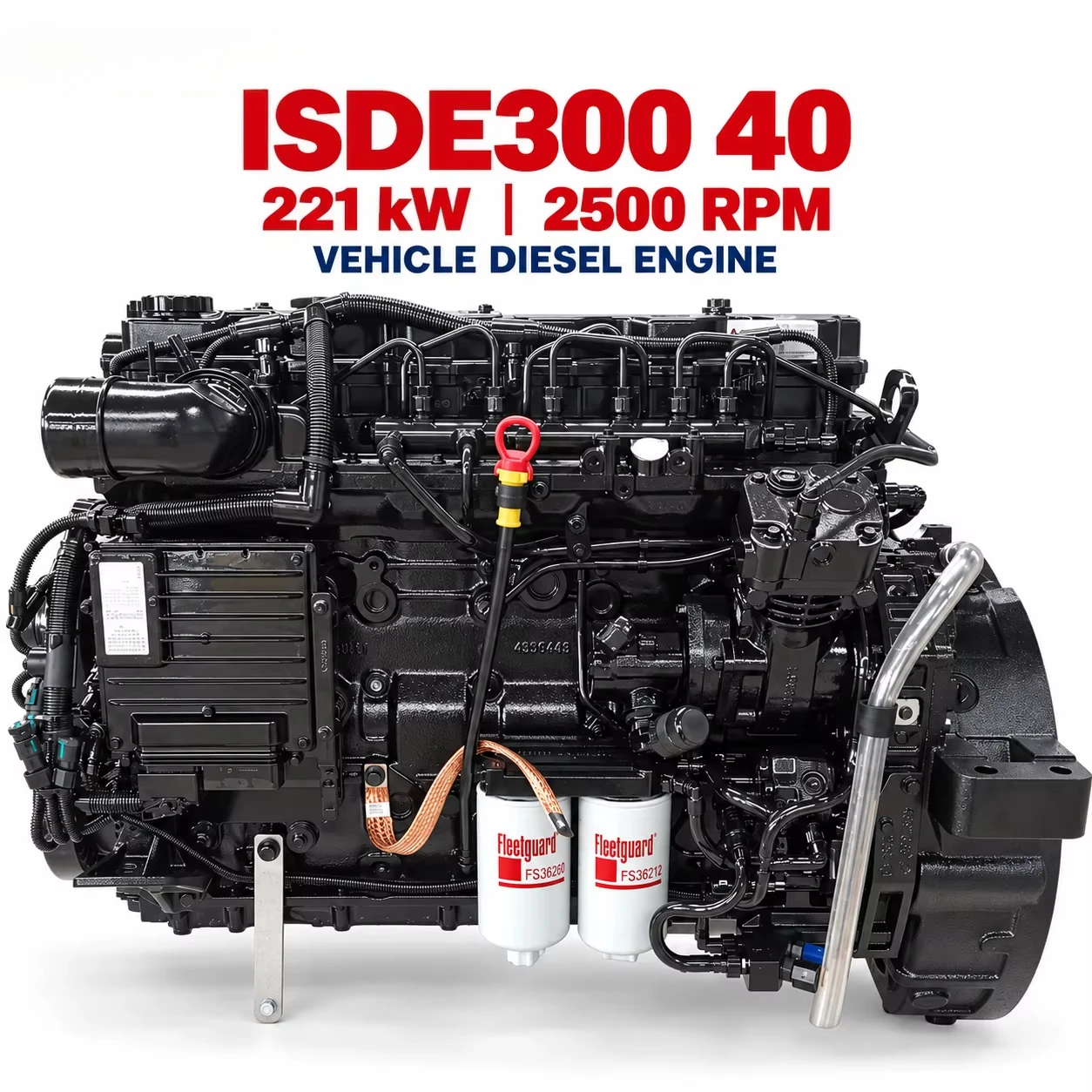 For DCEC Cummins ISDe300 40 Diesel Engine 300HP 6.7L Common Rail Turbocharged for Bus Truck