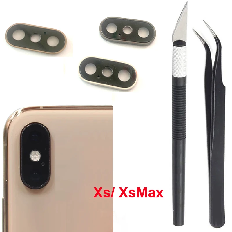 

1Pcs OEM Rear Back Camera Lens Replacement for iPhone Xs Max iPhone Xs with Repairing Tool