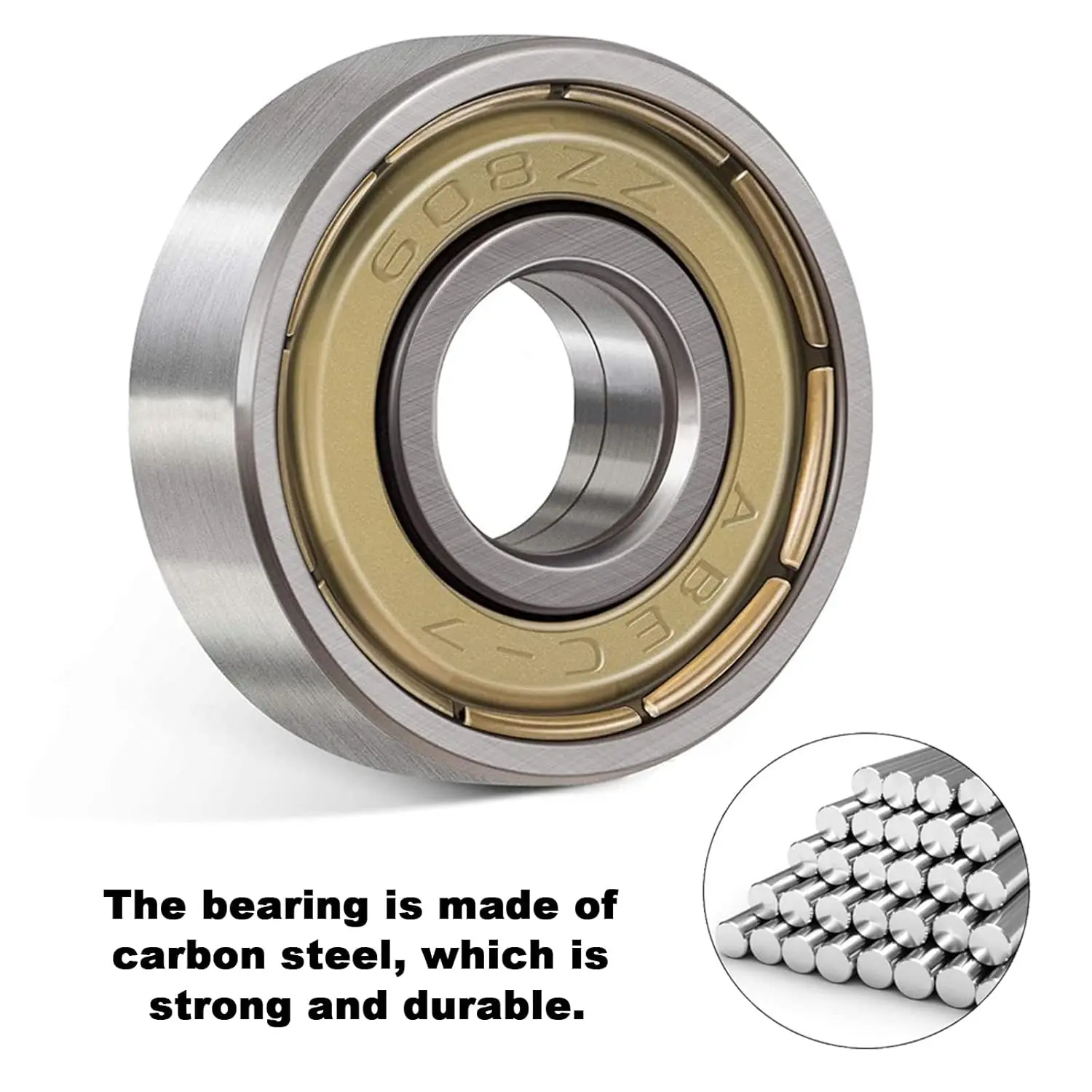 608ZZ 608RS Deep Groove Ball Bearing Metal Double Shielded Miniature Ball Bearing for Roller Skate Furniture Wheels 3D Printers