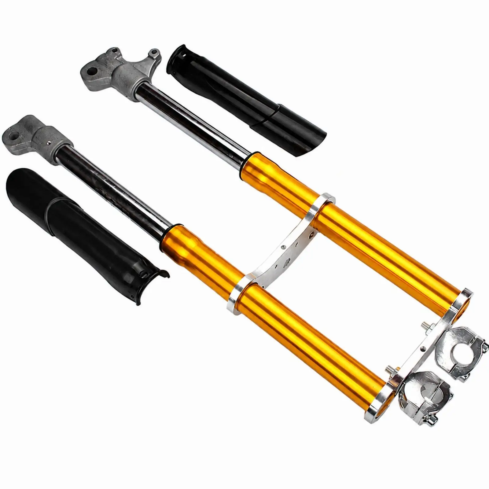 Inverted Fork Assembly with Brace Ready-to-Install 49cc Two-Stroke Motorcycle Forks Mini Dirt Bike Front Forks Compact