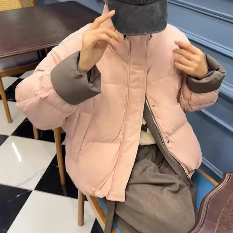 Chaqueta de pan versión coreana para niña, chaqueta acolchada de algodón de estilo corto, chaqueta acolchada gruesa de estilo corto para mujer, mantiene el calor en invierno