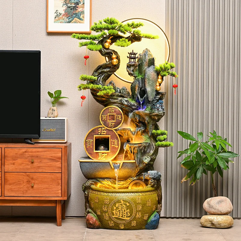 Household rockery water circulation new Chinese interior floor decoration