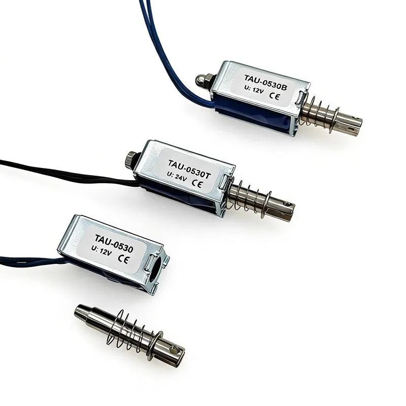 4Pcs High Force TAU-0530 Push Pull Solenoid Electromagnet 10mm Stroke 700g Force DC 6V 12V 24V Open Frame TAU-0530T TAU-0530B