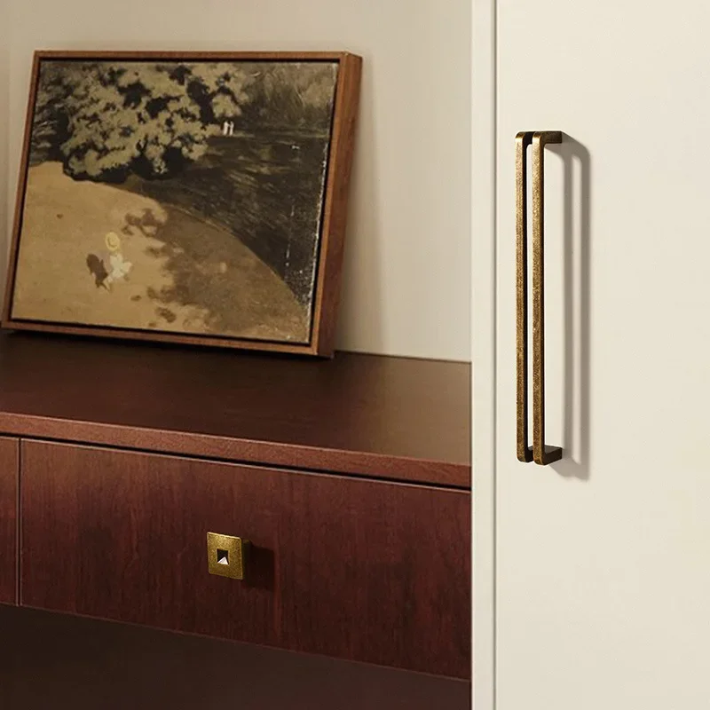 العتيقة برونزية باب خزانة ملابس مقبض سحب الصلبة سبائك الزنك المطبخ مقبض كابينة خمر ثقب واحد مقبض درج مقابض لقطع الأثاث