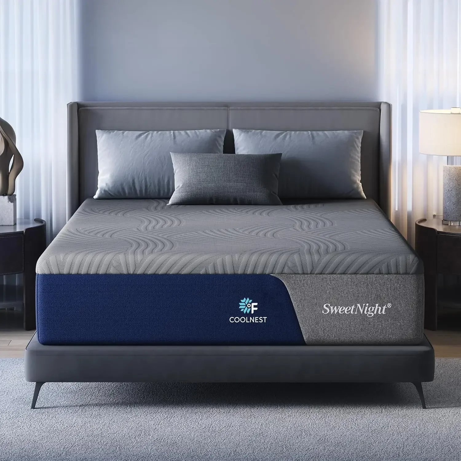 King Size Memory Foam Mattress for Cool Night Sleep, 5-Zone Ergo Support for Pressure Relief, Medium, CertiPUR-US Certified