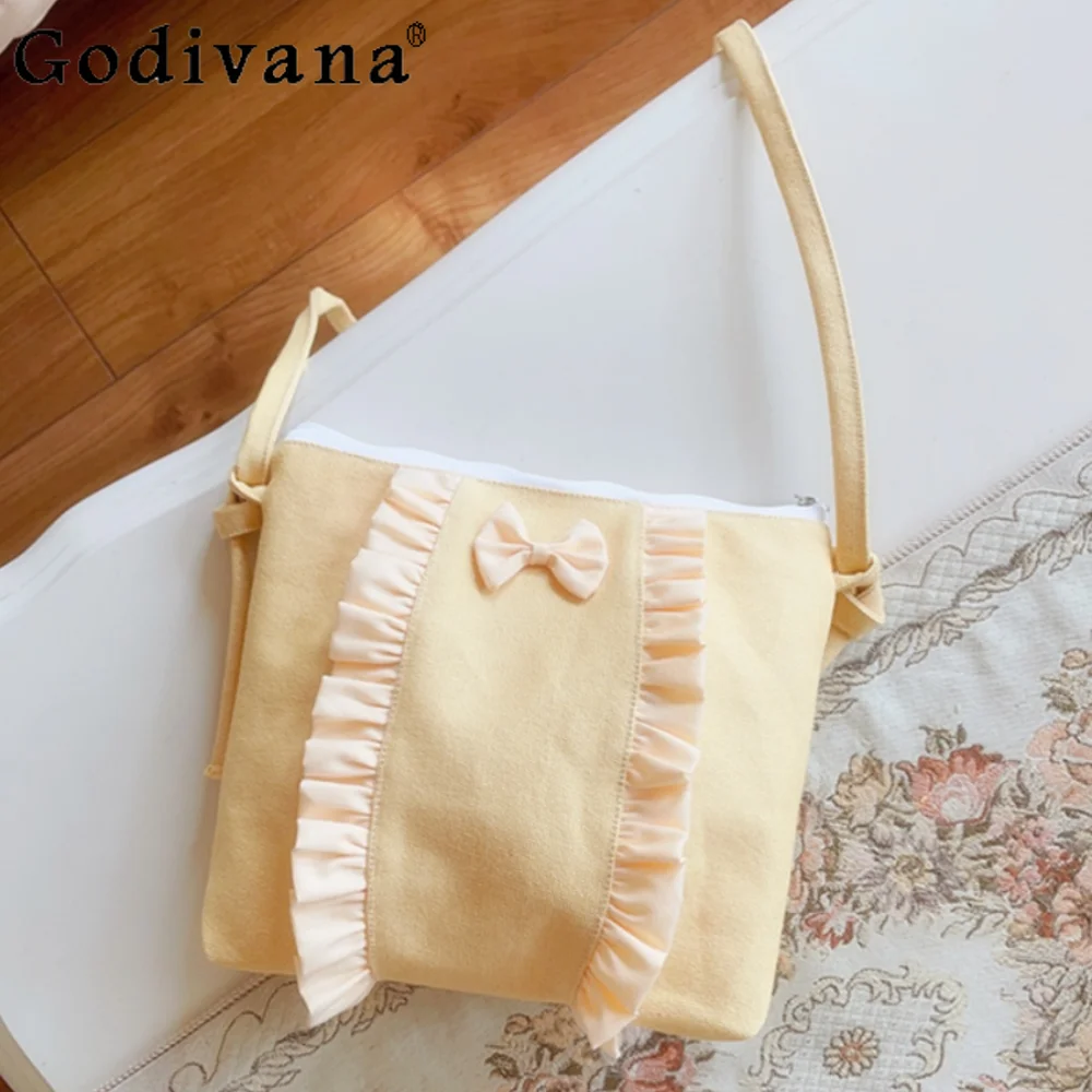 Japanese Lolita Sweet Canvas Crossbody Bags Summer Cute Shopping Women's Bag Commute Shoulder Women's Bag