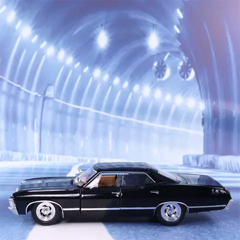 1:24 1:12 Skala Belysning Parkeringsplats Monteringsleksak Gjuten Legering Modell Bilgarage DIY Scen Samling Display Leksak Barn Present 10 best sales Chevy-leksak - №4