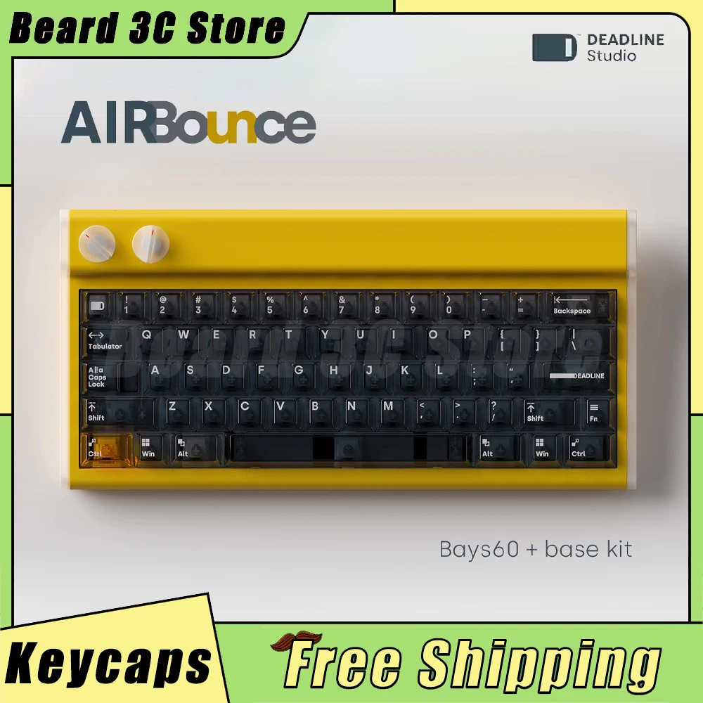 

DEADLINE AirBounce Transparent Keycaps Original Height Keyboard Keycaps Base Kit Key Caps Set Custom for PC Gamer Accessories