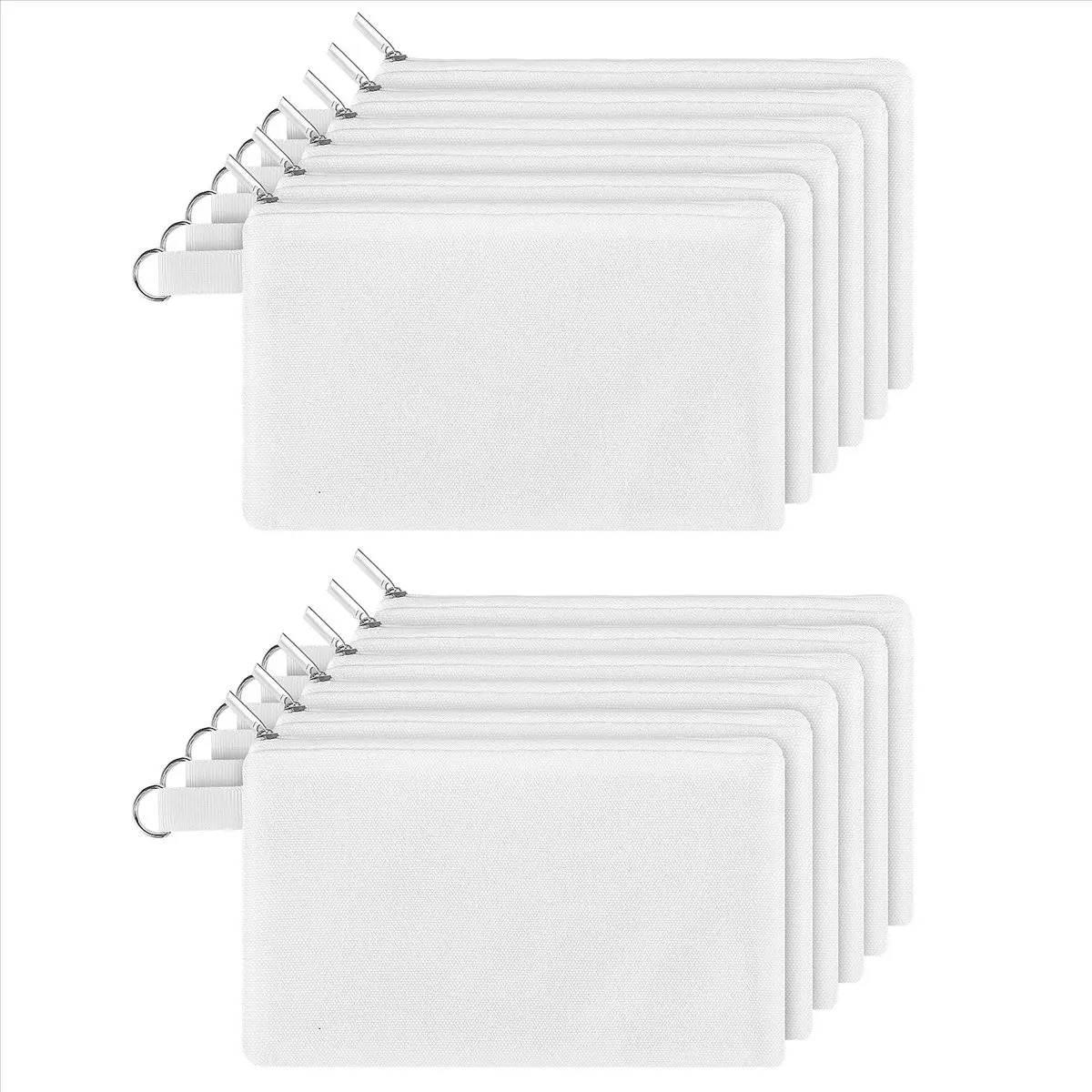 N82R Cosmetic Bags,Blanks Bags DIY Makeup Bags Toiletry Pouch Iron on Transfer Zipper Canvas Pencil Bag for School Travel DIY