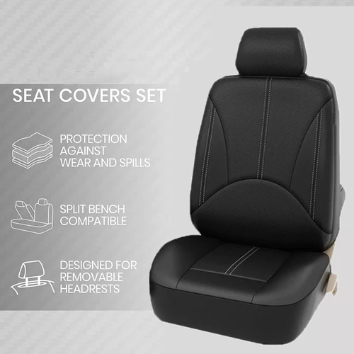 Imagen 2 del producto Funda para asiento de coche, Protector de asiento envolvente completo de cuero PU transpirable, cojín Universal para asiento de vehículo, adecuado para la mayoría de los coches