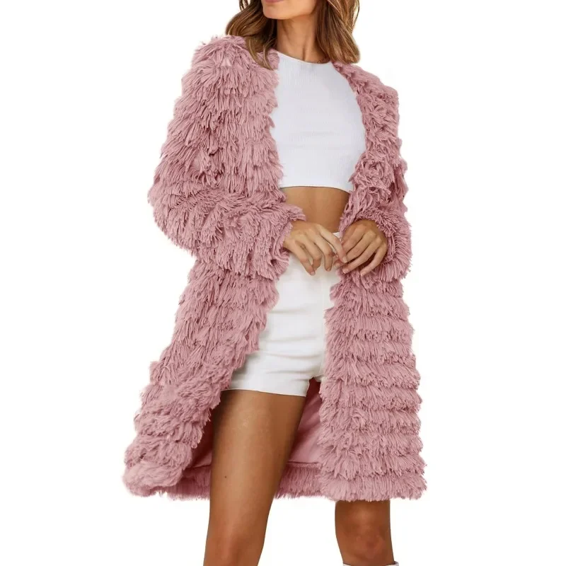 Women's Autumn/Winter Top Coat Faux Fur Luxury Patchwork Color Blocking Retro Simple Comfortable Casual Niche Versatile Skinny