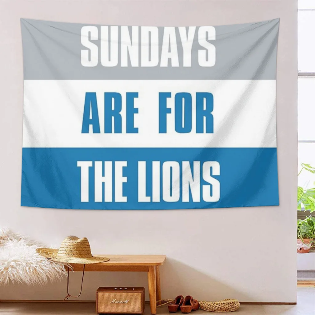 Sundays are for The Lions, Detroit Wall Hanging Tapestry Home Wall Decoration