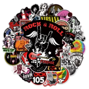 Bản vẽ hoạt hình Đá Nhạc ký tự không thấm nước, nhãn dán graffiti, phù hợp với vali, máy tính xách tay, điện thoại di động, tủ lạnh, trượt băng, 54cs, xu hướng mới 10 Bán hàng chính Pin Rockstar - №2