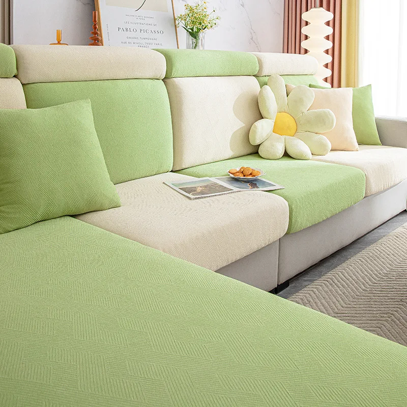 

Soft Fabric Sofa Cover, Jacquard Elastic Sofa Cover with High Color Fastness, Comfortable Cushion Cover for Living Room