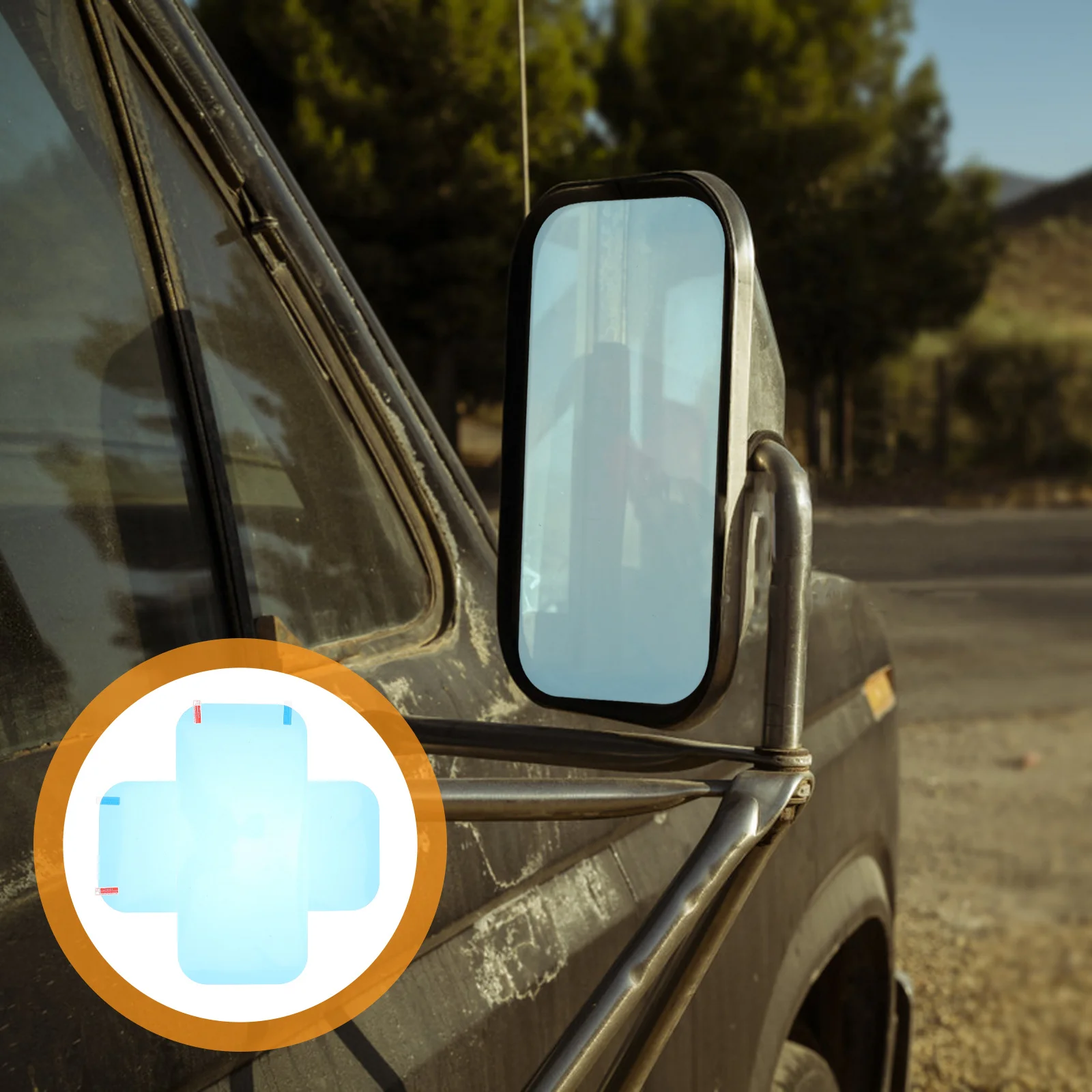 

2Pcs Rainproof Film Side Rear Mirror Car Rearview Anti-Fog Anti-Scratch Truck Mirror Protector Clear Visibility