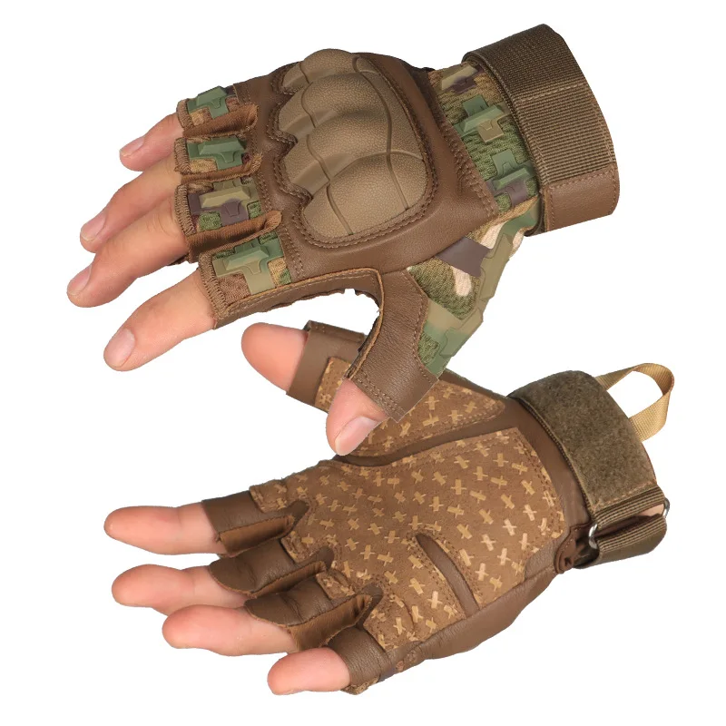 

Half Finger Tactical Gloves Camouflage Anti-collision Shell Leather Non-slip Wear-resistant Outdoor Sports Riding Gloves
