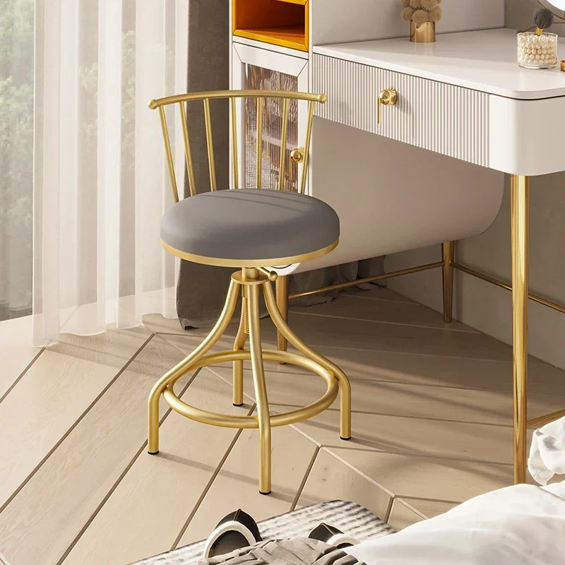 Rotating Girls Bedroom Dressing Stool Back Lift Iron Art Bar StoolA Fusion of Functionality and Elegance for Modern Spaces