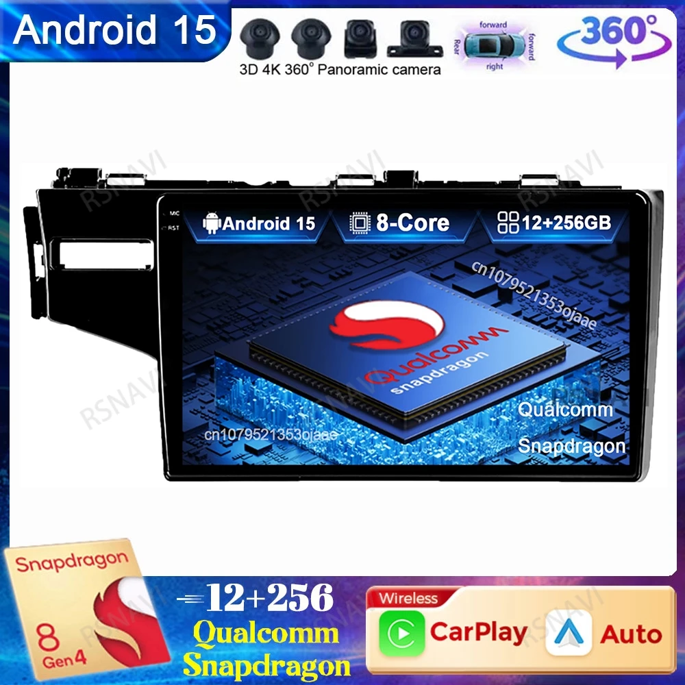 

Android 15 Car Radio For HONDA FIT JAZZ 2014 2015 Autoradio Head Unit BT Qualcomm Navigation 5G WIFI GPS QLED DVD Viedo Player