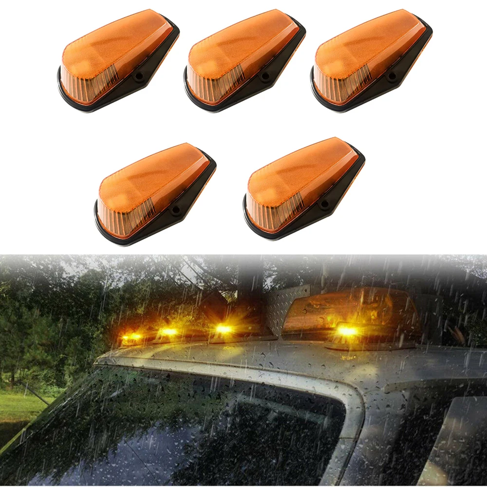 

5pcs Cab Roof Marker Lights For FORD F150 F250 F350 1980-1997 LED Top Marker Running Lights Amber White Signal Lamp Head Lamp