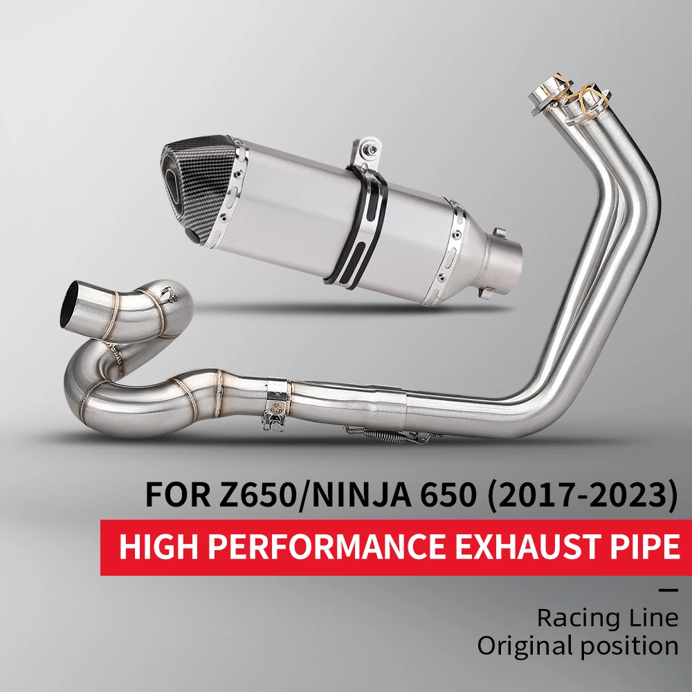 

Ninja650 Z650 2017-2023 Escape без шнуровки на передней трубе, соединительная труба, оригинальная полная выхлопная система мотоцикла