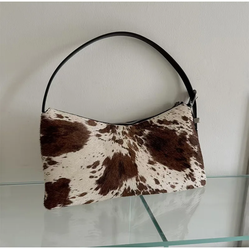 

Сумка для пельменей с леопардовым принтом и коровьим узором, дизайнерская сумка с уникальным узором, кожаная регулируемая универсальная сумка на плечо из конского волоса под мышками