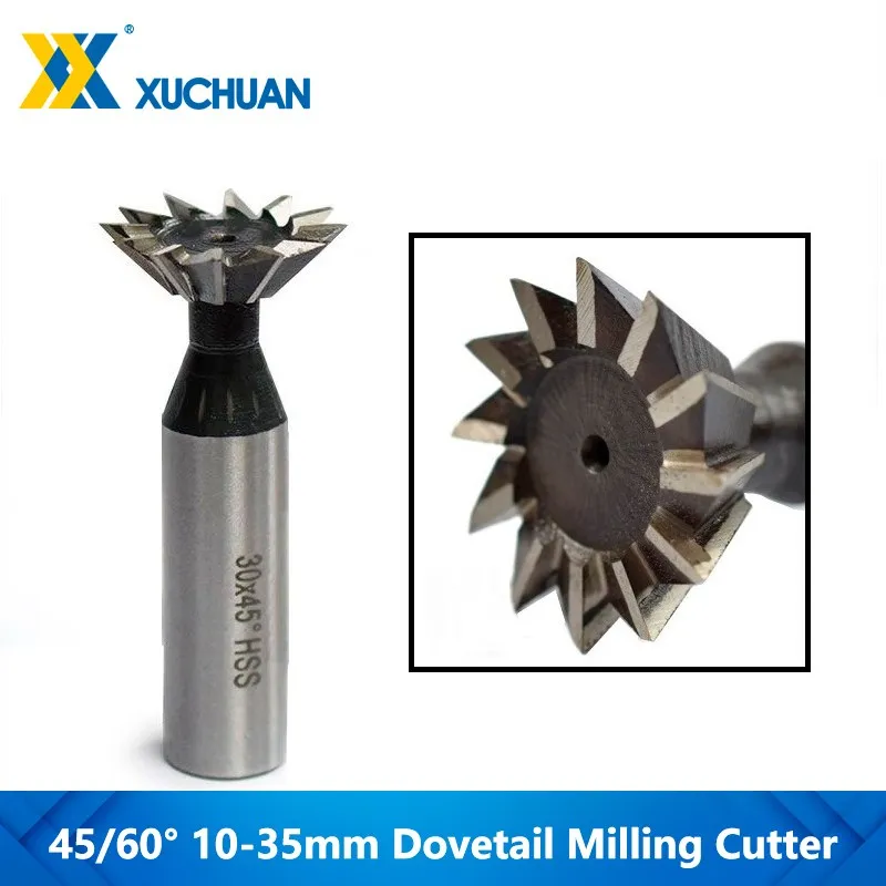 1pc 45/55/60 Degrees HSS Dovetail Milling Cutter 10-60mm Straight Shank HSS End Mill CNC Router Bit HSS Dovetail Cutter End Mill