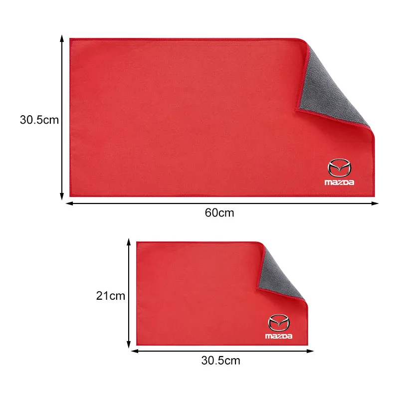 Suede Fleece Microfiber Towel Car Styling Cleaning Rag Cloth for Mazda CX-5 Auto Headrest Neck Support Lumbar Wheel Center Caps