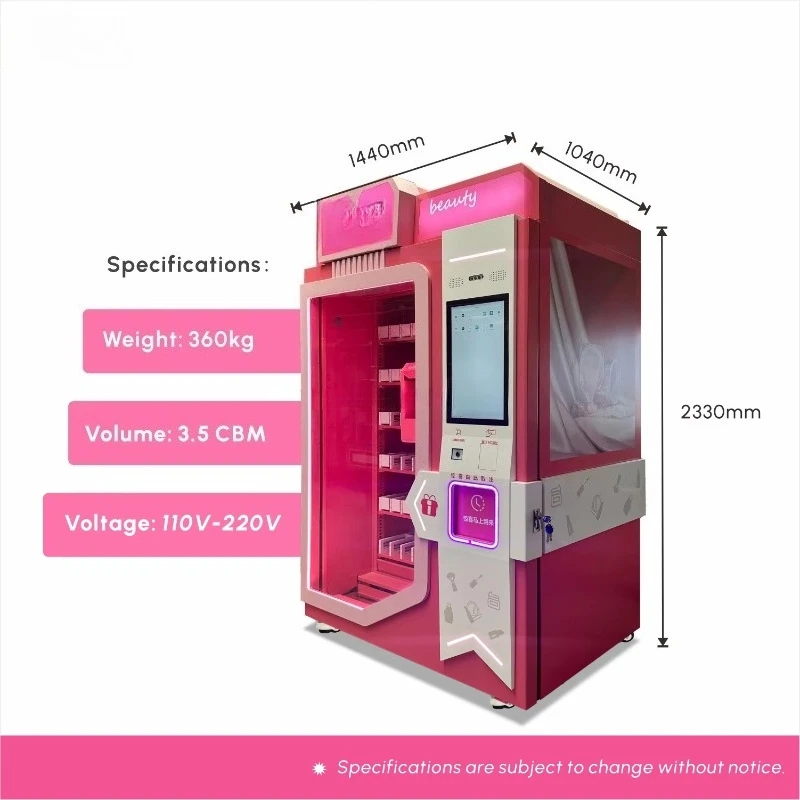 Customized Large-capacity Beauty Vending Machine 21.5-inch Touchscreen SDK Outdoor Cloud-Based Management for Skincare Samples
