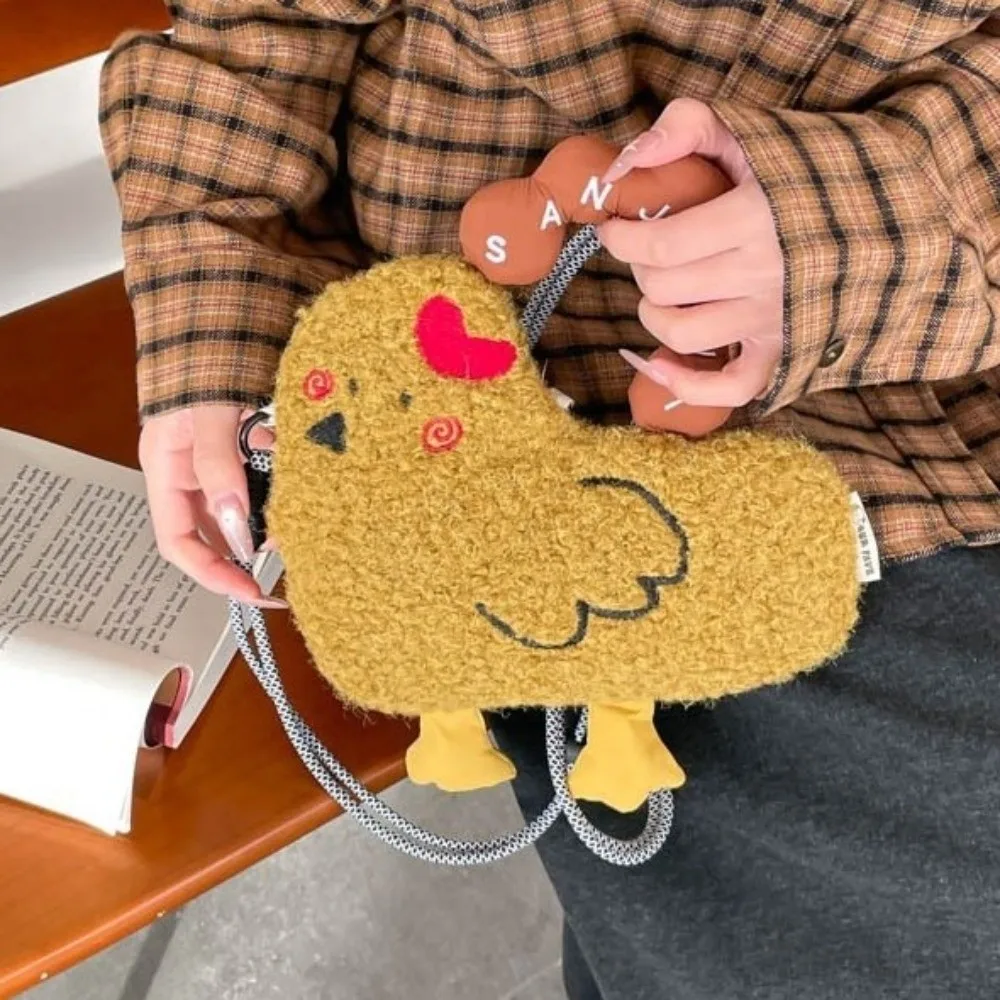 

Cute Bear Cartoon Handbag Rabbit Large Capacity Plush Shoulder Bag Chick Lightweight Women Crossbody Bag Vacation