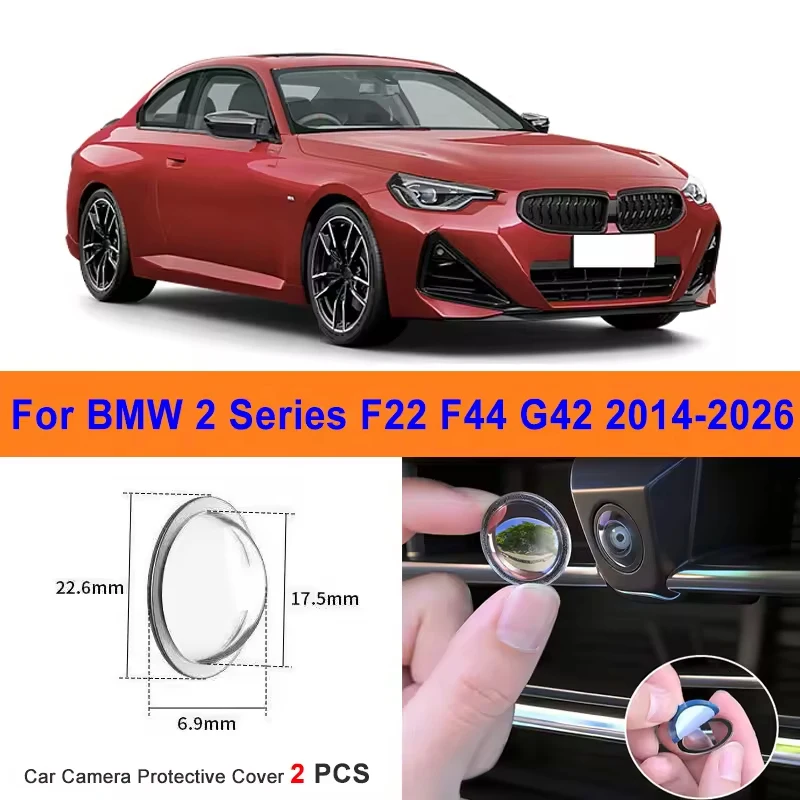 2Pcs 360 Reverse Image Car Camera Cover Anti-Scratch PC Lens Protector Stickers For BMW 2 Series F22 F44 G42 2014-2026