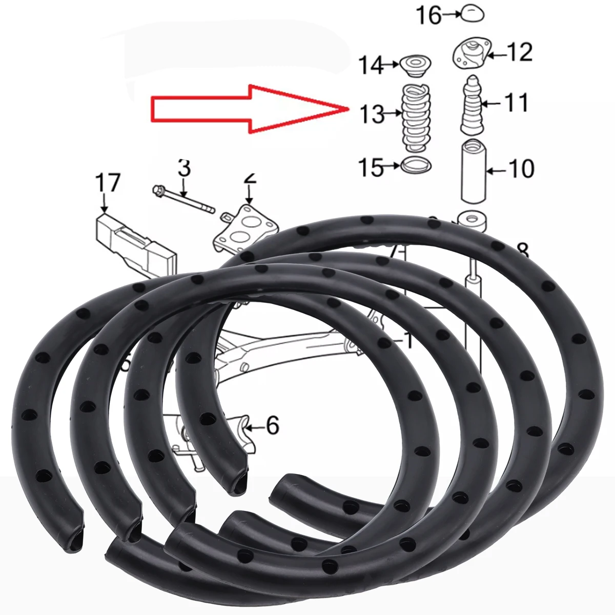 2/4pc Coil Spring Rubber for SEAT LEON MK1 MK2 Sleeve Front Rear Lower Suspension Noise Reducer Shock Absorber Protector Parts